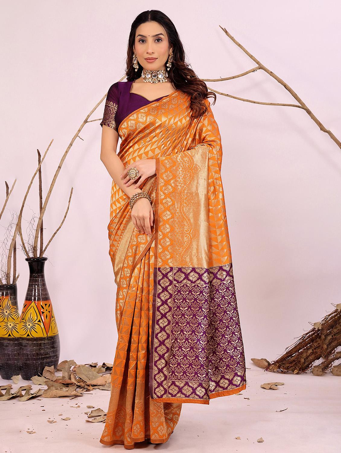 women self design banarasi saree with blouse - 22019141 - Zoom Image - 0