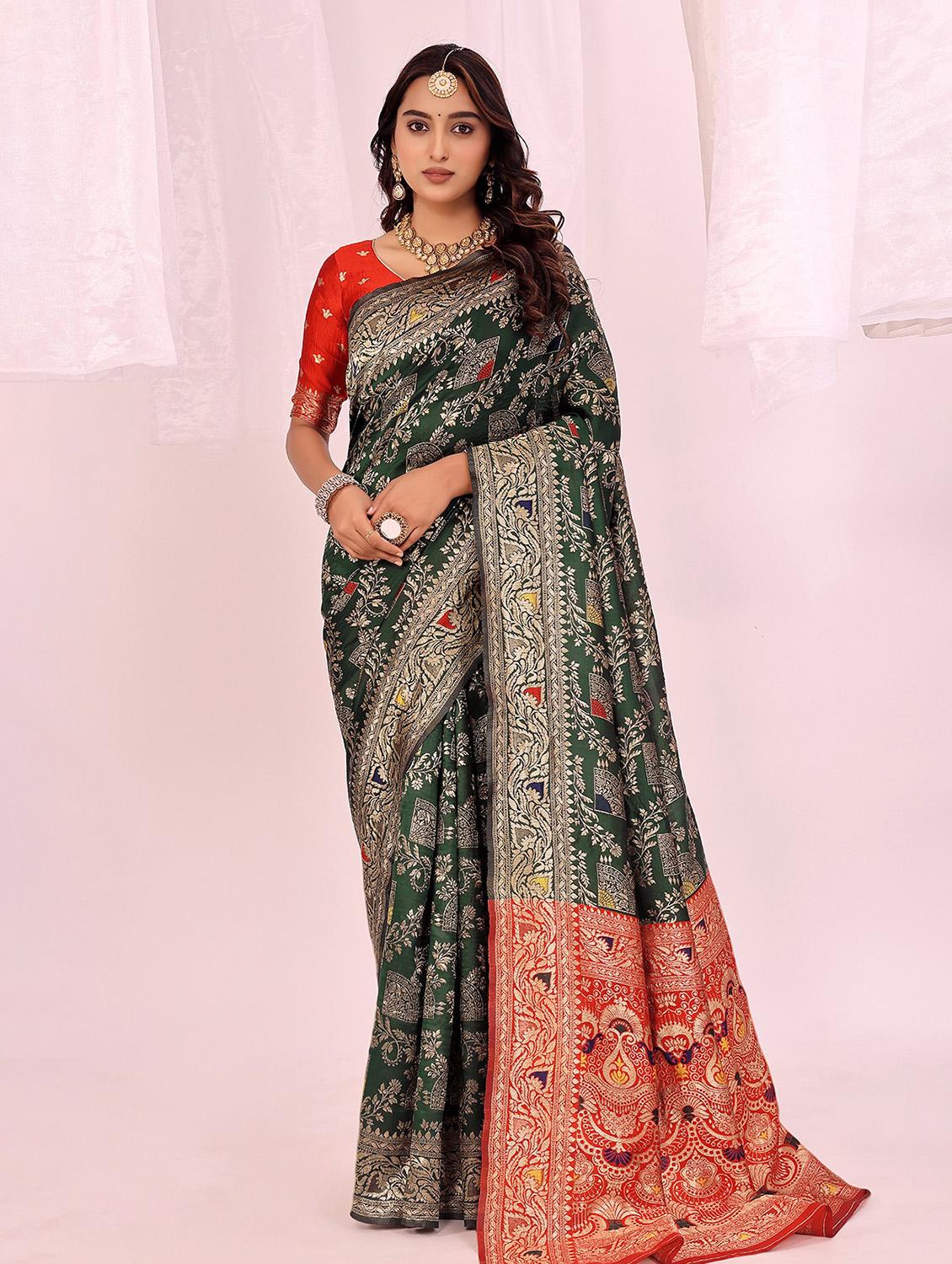women self design banarasi saree with blouse - 22019144 - Zoom Image - 0