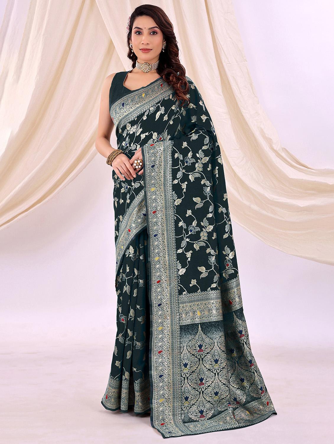women self design banarasi saree with blouse - 22019183 - Zoom Image - 0