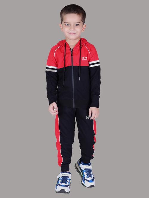 boys color blocked hooded track suit - 22019330 - Standard Image - 0