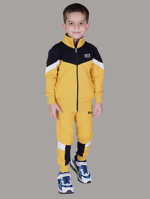 Boys Color Blocked Hooded Track Suit