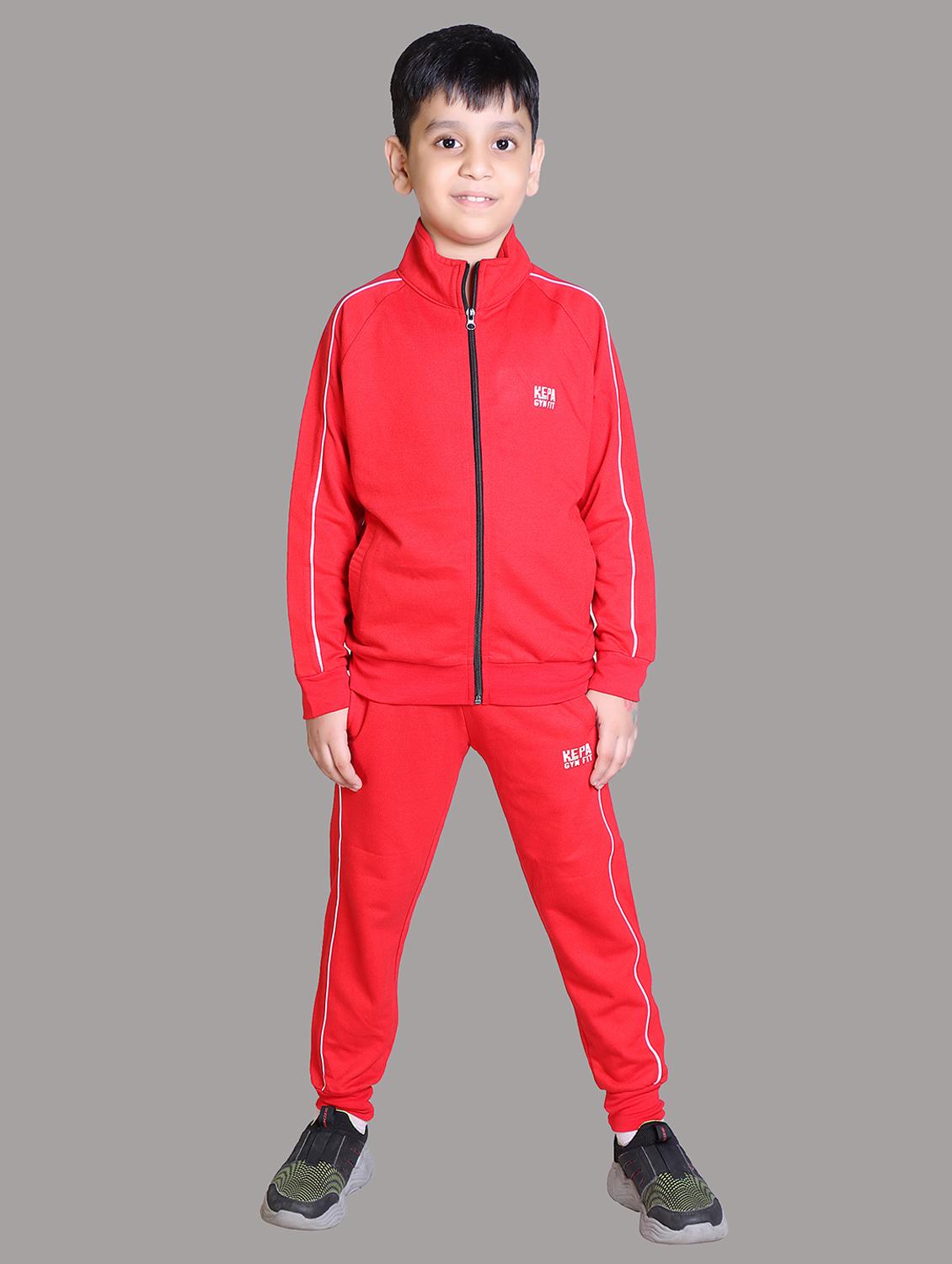 boys red solid hooded track suit - 22019342 - Zoom Image - 0