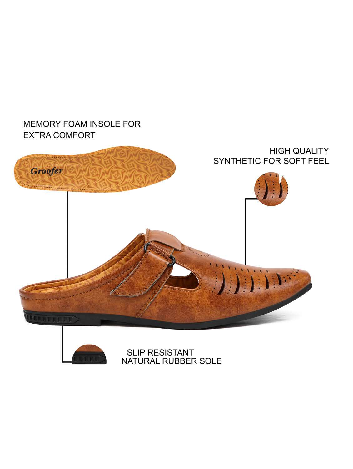 men tan slip on mule - 22019349 - Standard Image - 3