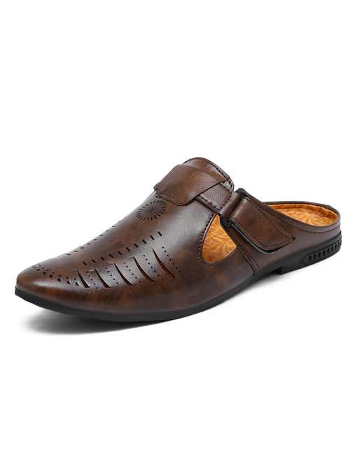 men brown slip on mule - 22019350 -  Standard Image - 0