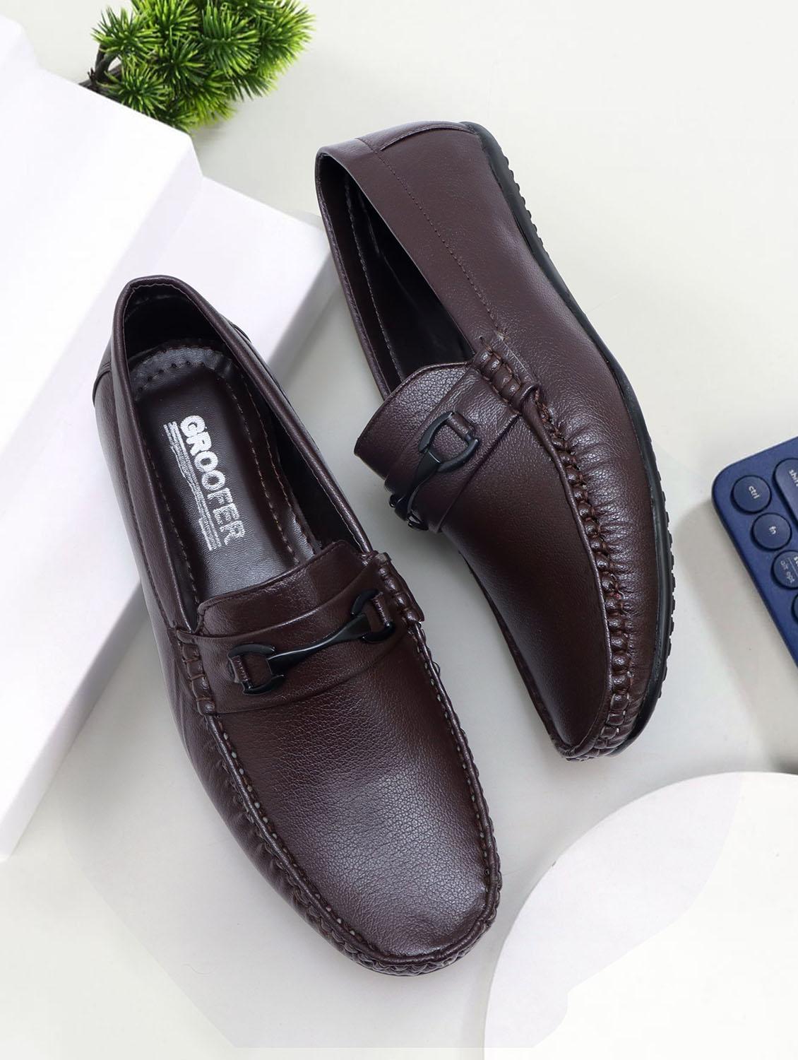 men brown slip on loafer