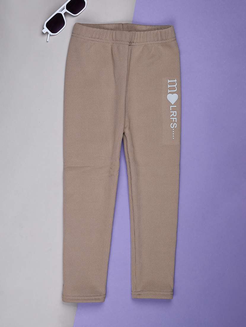 girls solid mid rise winterwear legging