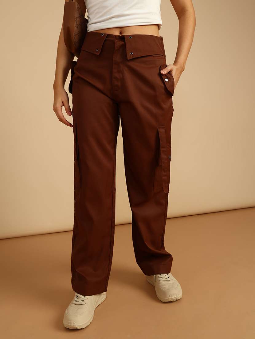 women solid high rise cargo
