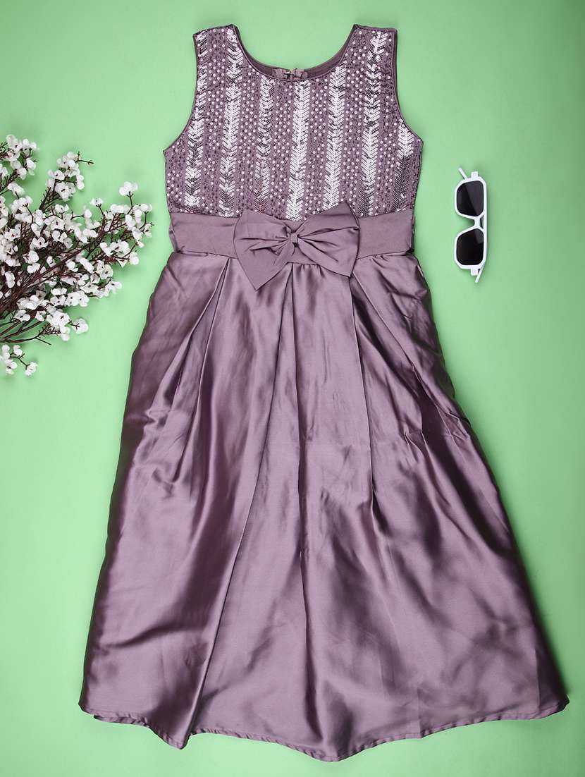 girls embellished sleeveless flared gown