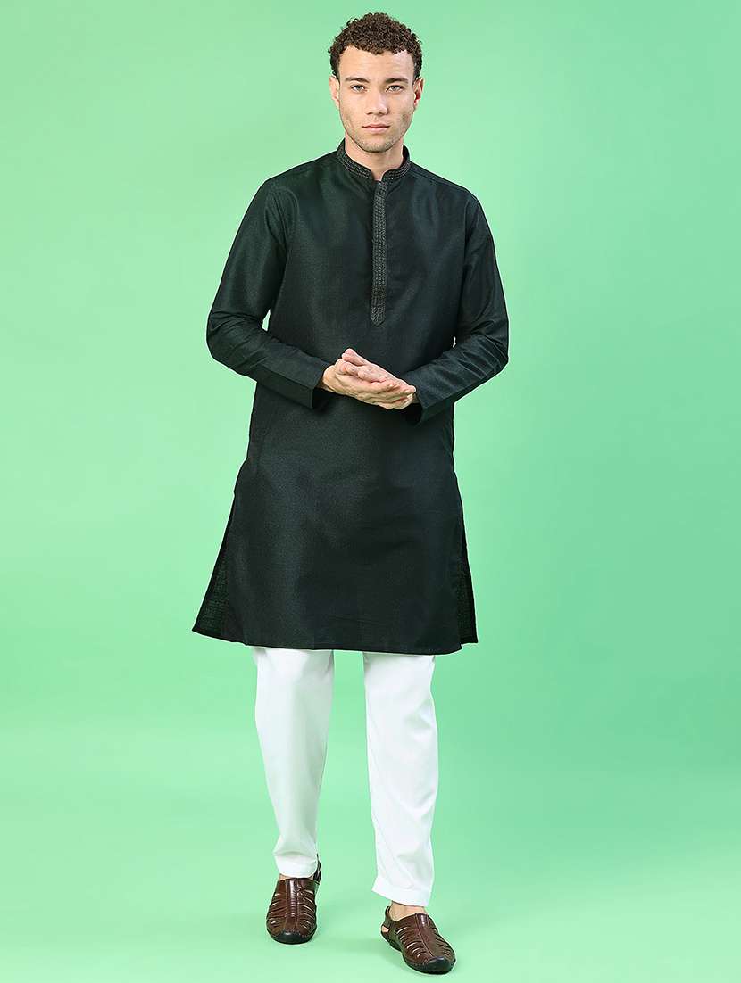 men long sleeve kurta and pyjama set - 22019546 -  Standard Image - 3