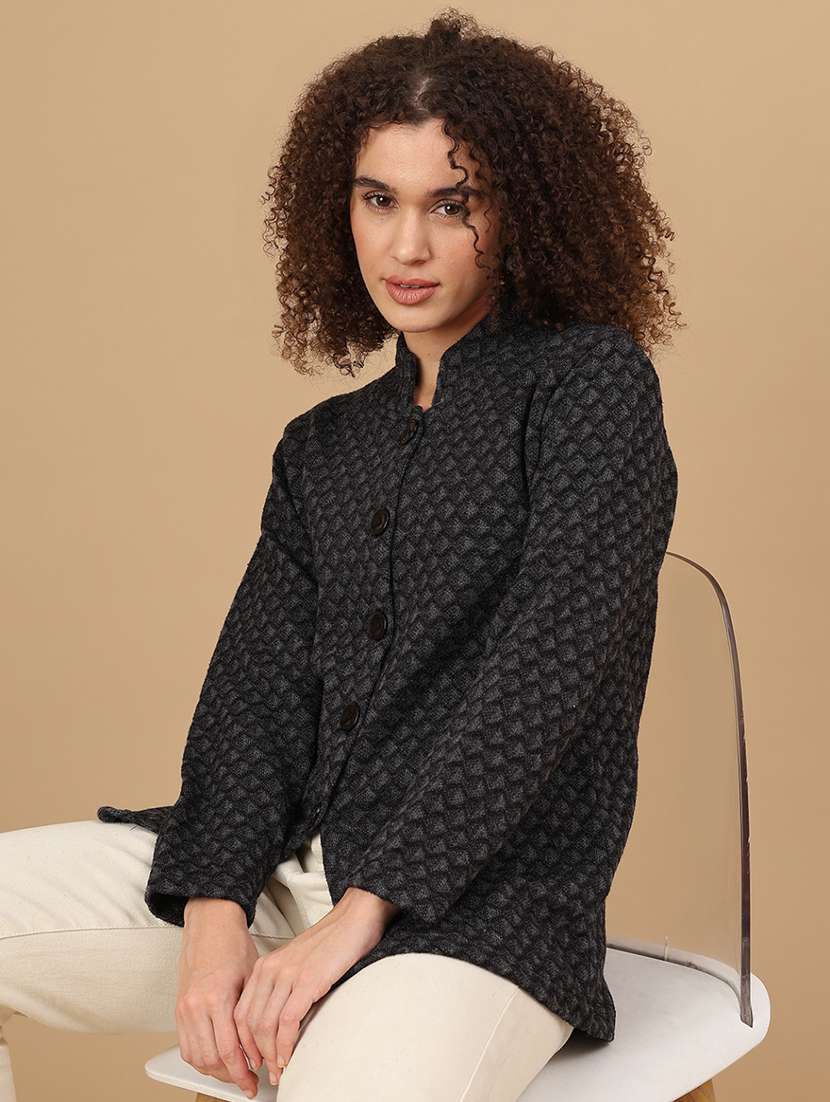 women self design long sleeve cardigan