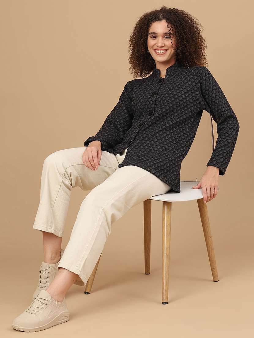 women self design long sleeve cardigan - 22019554 -  Standard Image - 5