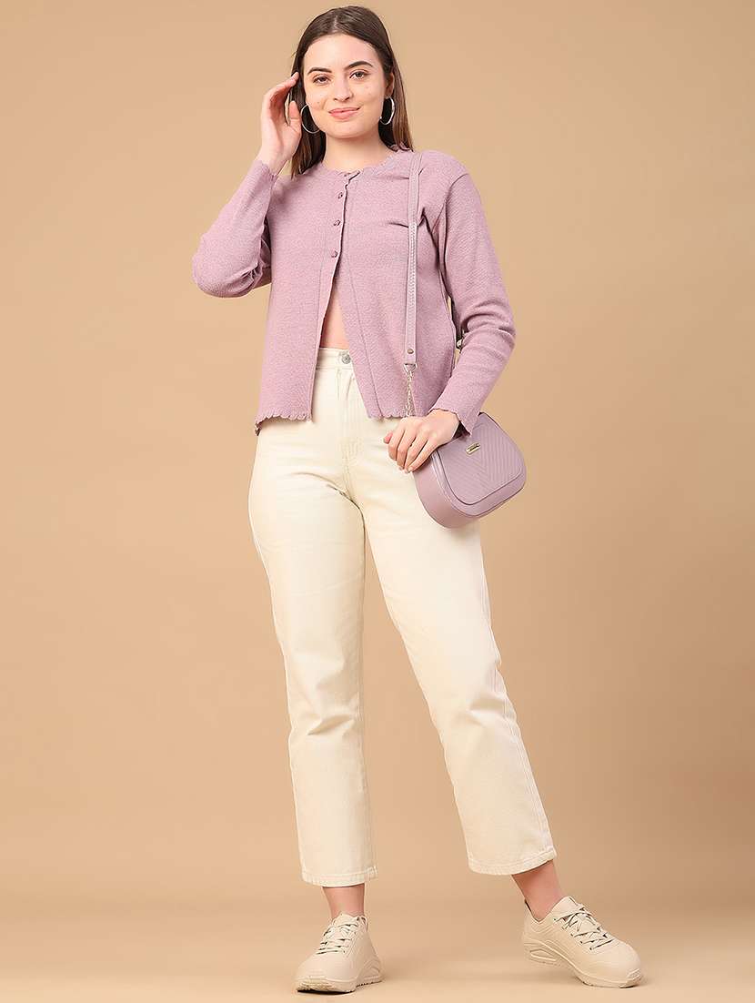 women solid long sleeve cardigan - 22019555 -  Standard Image - 5