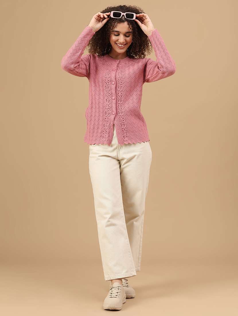 women self design long sleeve cardigan - 22019556 -  Standard Image - 5