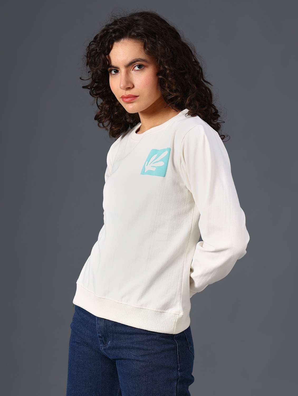 women printed long sleeve sweatshirt - 22019578 -  Standard Image - 3
