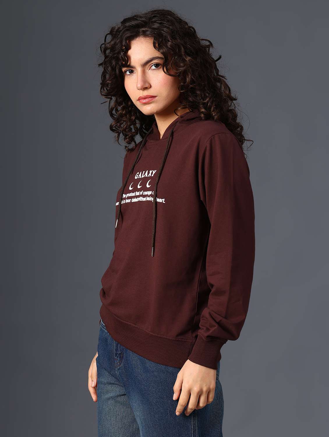 women printed long sleeve hooded sweatshirt - 22019579 -  Standard Image - 3