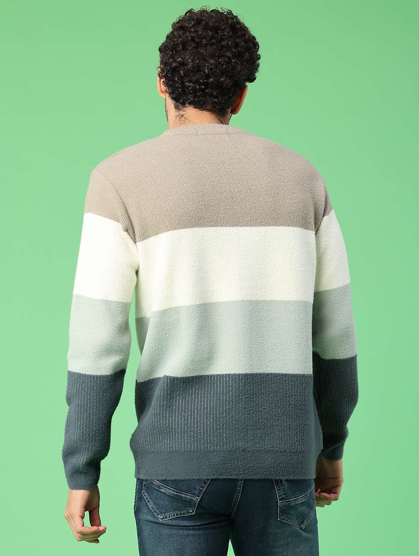 men color blocked long sleeve pullover - 22019580 -  Standard Image - 3