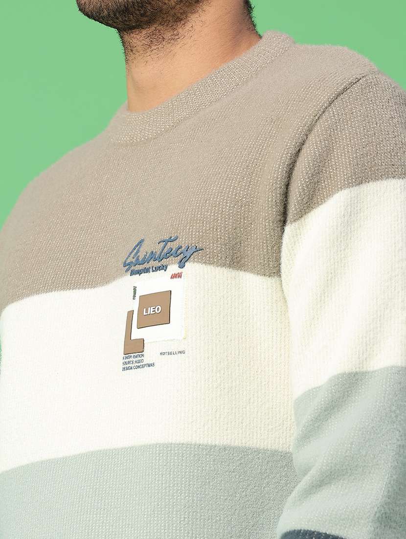 men color blocked long sleeve pullover - 22019580 -  Standard Image - 5