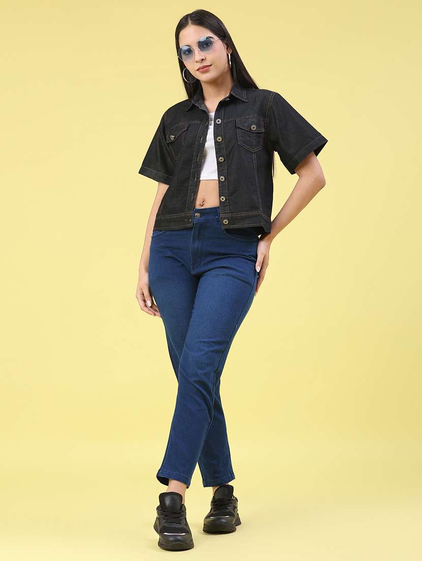 women solid mid rise slim jean - 22019596 -  Standard Image - 5