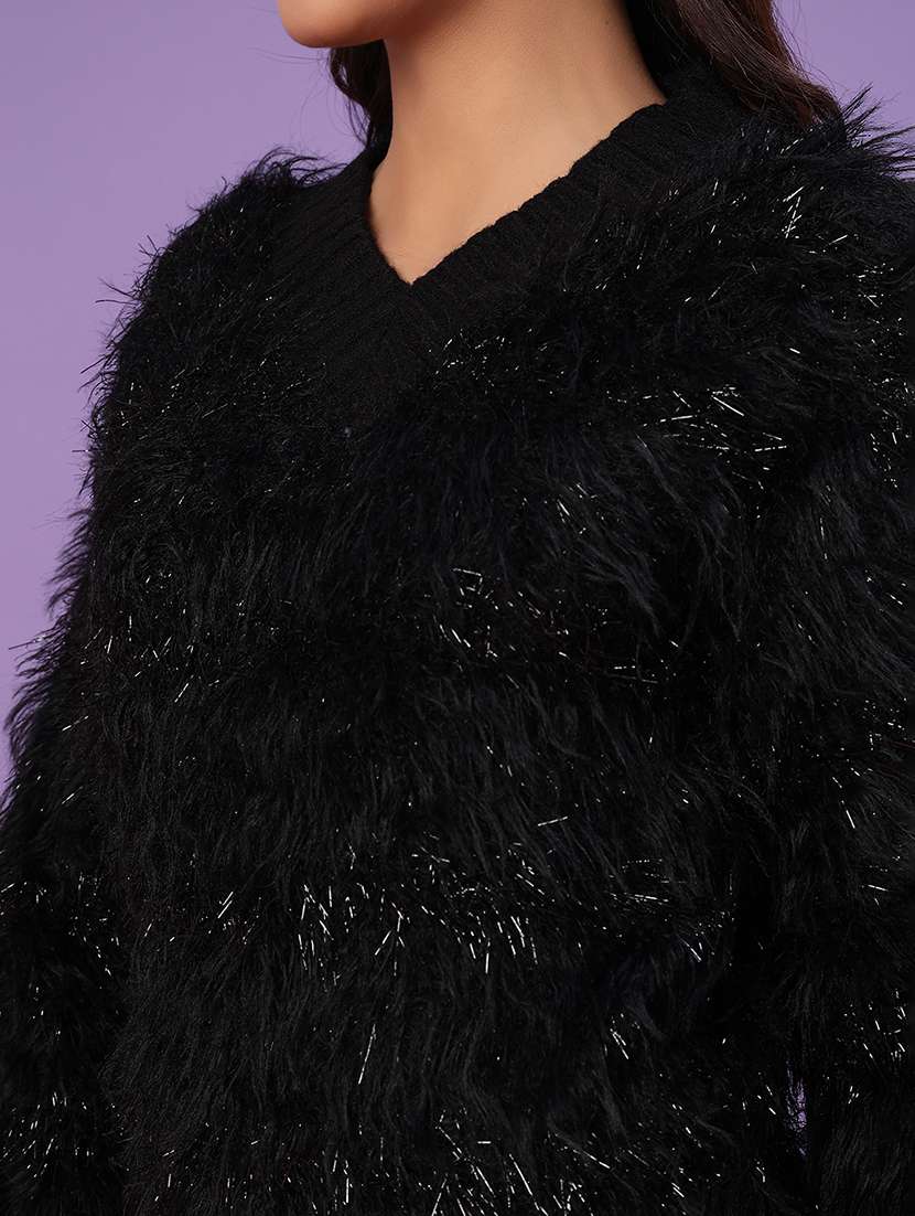 women self design long sleeve waist length pullover - 22019621 -  Standard Image - 5