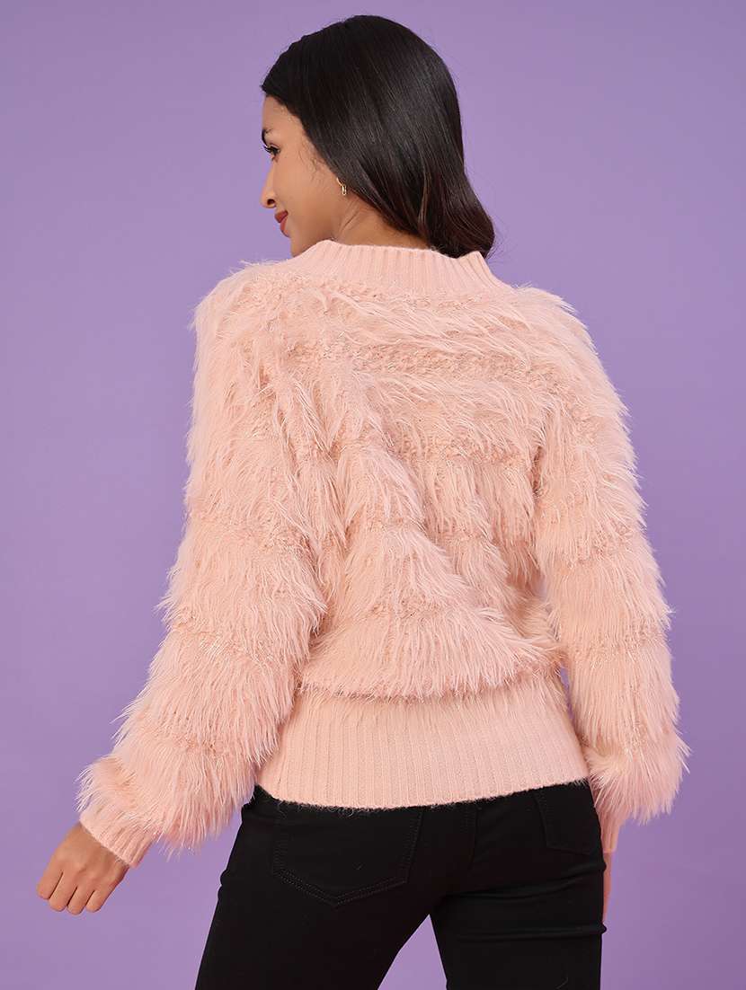 women self design long sleeve waist length pullover - 22019622 -  Standard Image - 3