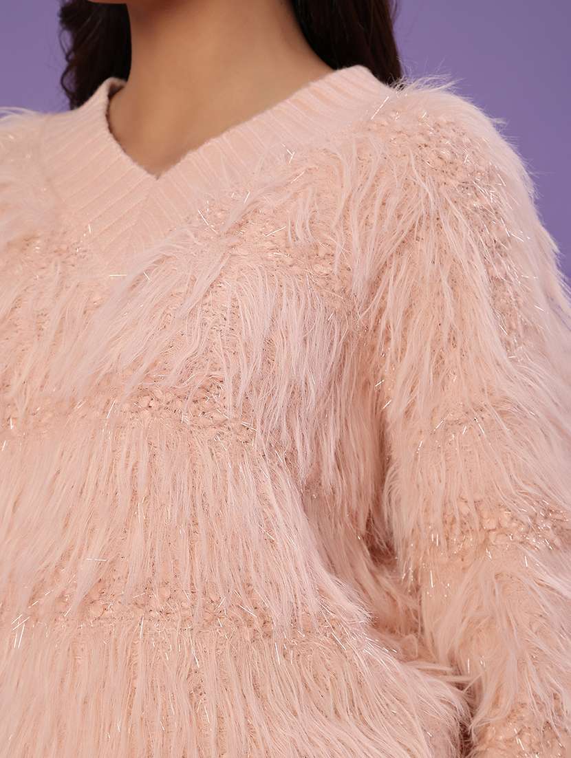 women self design long sleeve waist length pullover - 22019622 -  Standard Image - 5