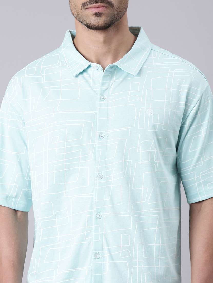 men printed collared short sleeves casual shirt - 22019640 - Standard Image - 3