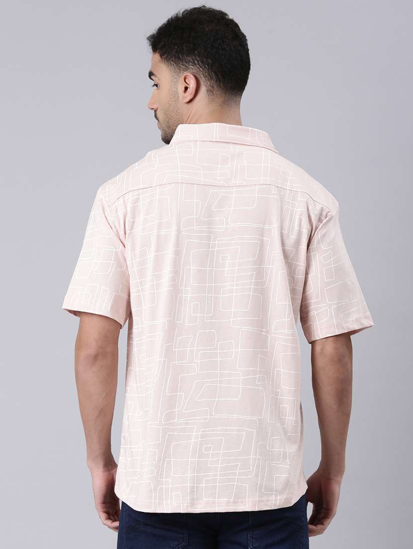 men printed collared short sleeves casual shirt - 22019641 -  Standard Image - 3