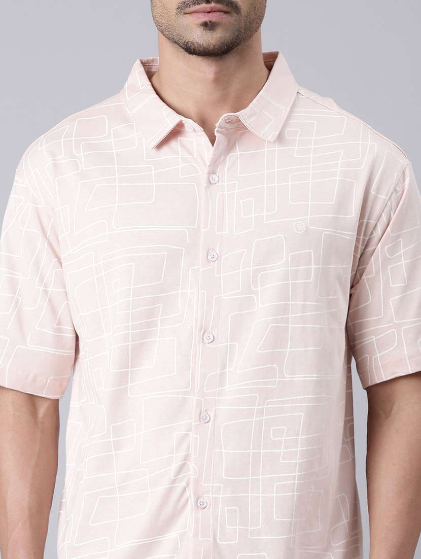 men printed collared short sleeves casual shirt - 22019641 -  Standard Image - 5