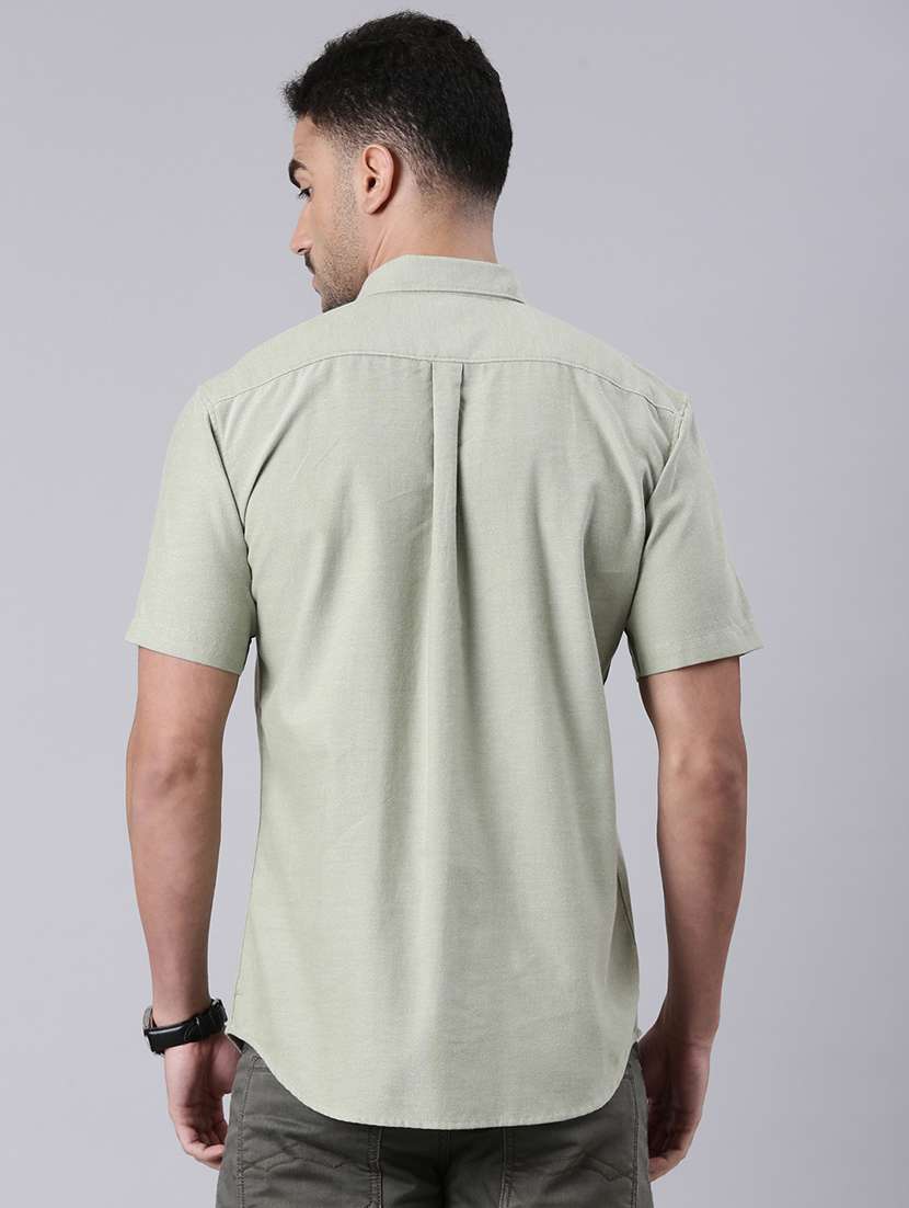 Men Solid Collared Short Sleeves Casual Shirt - 22019643 -  Standard Image - 3