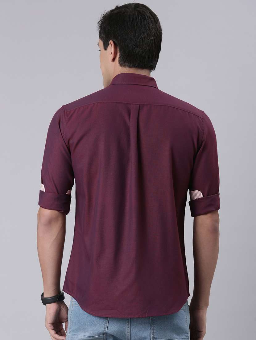 men solid collared long sleeve regular fit shirt - 22019644 -  Standard Image - 3