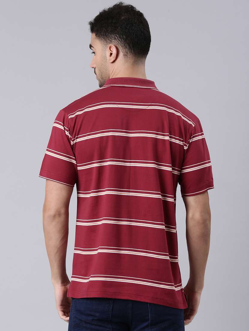 men striped short sleeve regular fit polo t-shirt - 22019646 -  Standard Image - 3