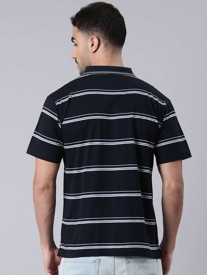 men striped short sleeve regular fit polo t-shirt - 22019648 -  Standard Image - 3