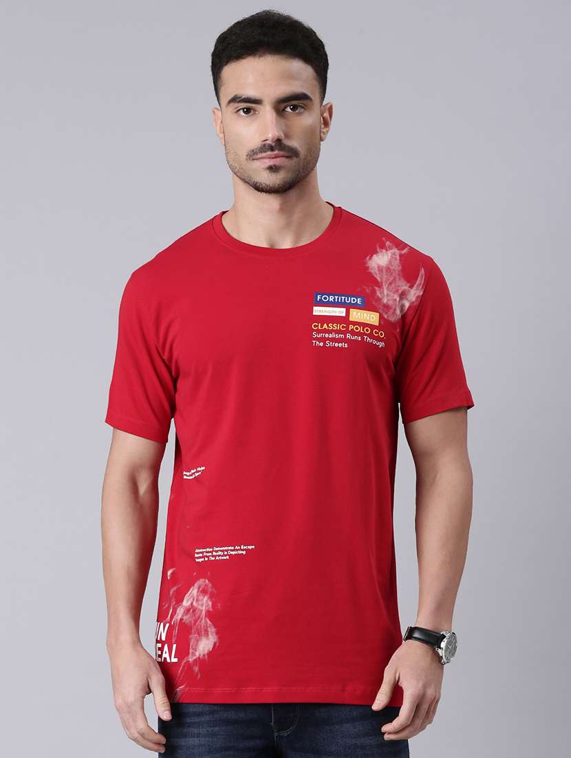 men printed short sleeve regular fit t-shirt