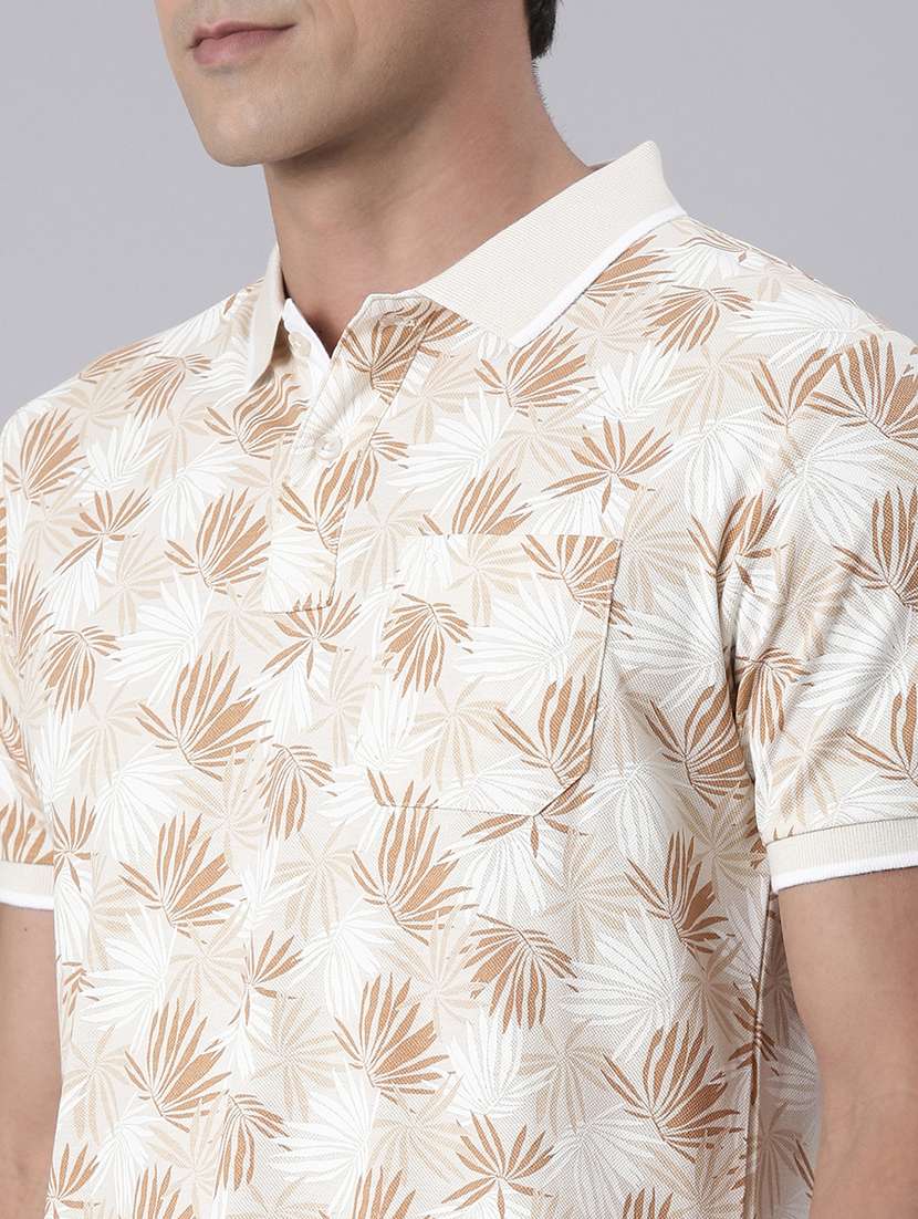 men printed short sleeve regular fit polo t-shirt - 22019654 -  Standard Image - 3