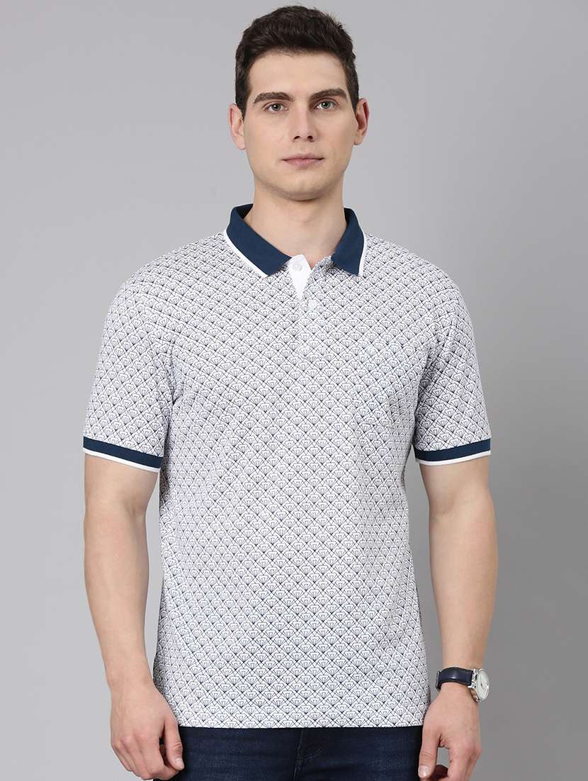 men printed short sleeve regular fit polo t-shirt - 22019657 -  Zoom Image - 0