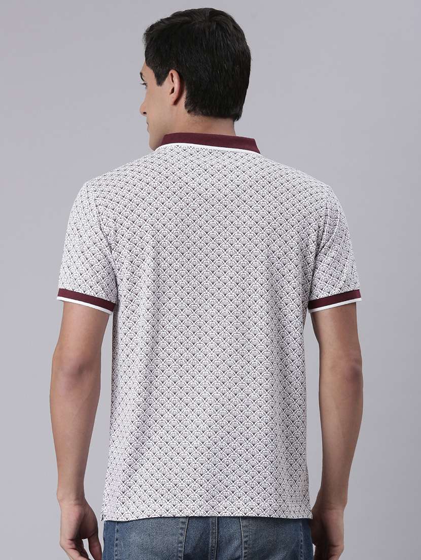 men printed short sleeve regular fit polo t-shirt - 22019658 -  Standard Image - 3