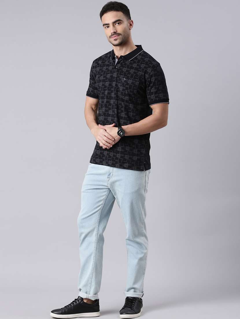 men printed short sleeve regular fit polo t-shirt - 22019659 -  Standard Image - 3