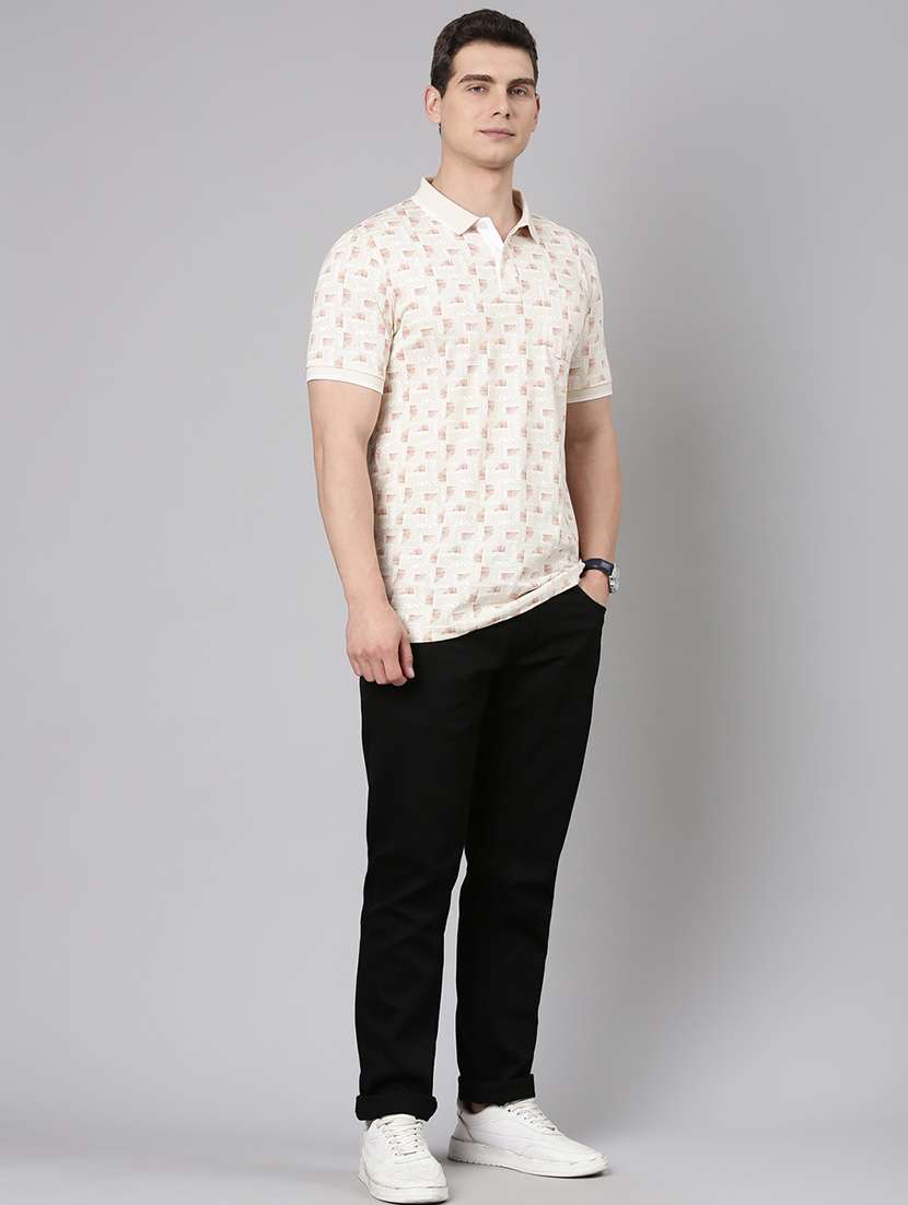 men printed short sleeve regular fit polo t-shirt - 22019662 -  Standard Image - 3