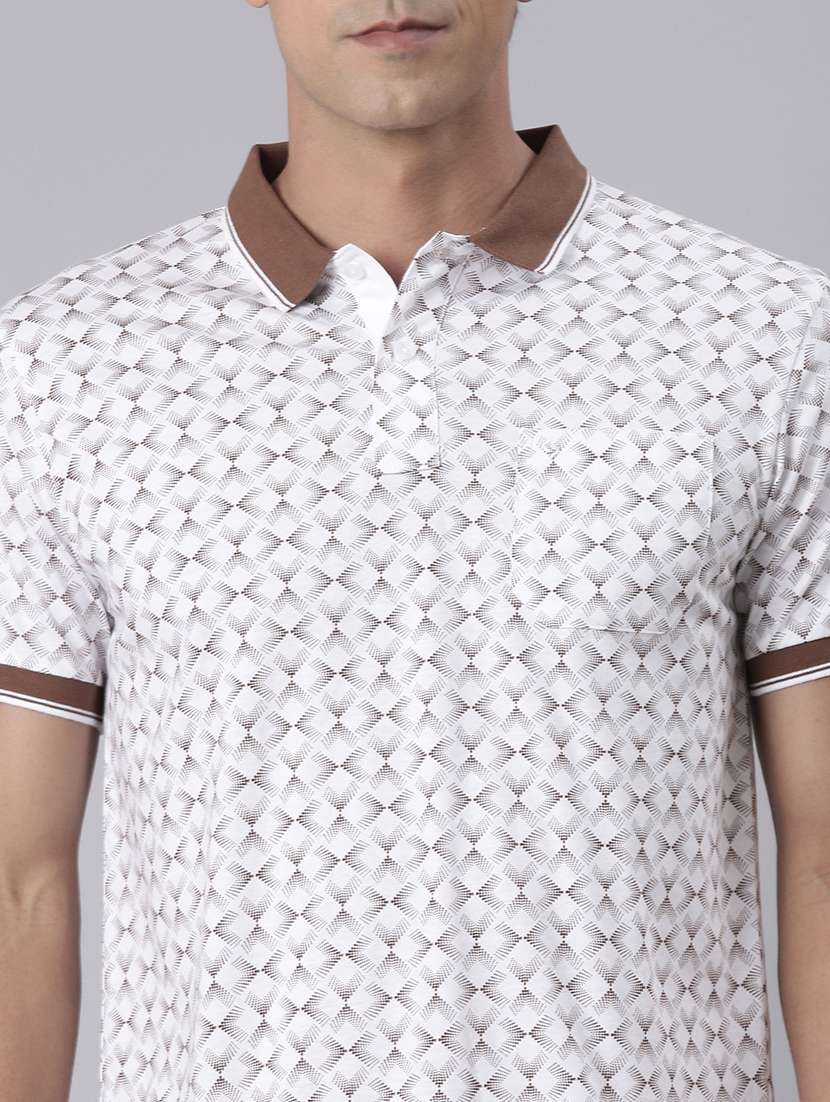 men printed short sleeve regular fit polo t-shirt - 22019665 - Standard Image - 3