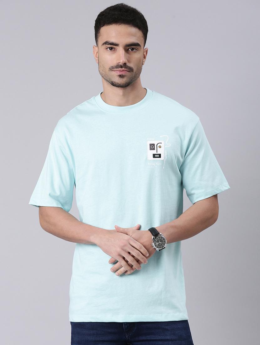 men printed short sleeves loose fit t-shirt