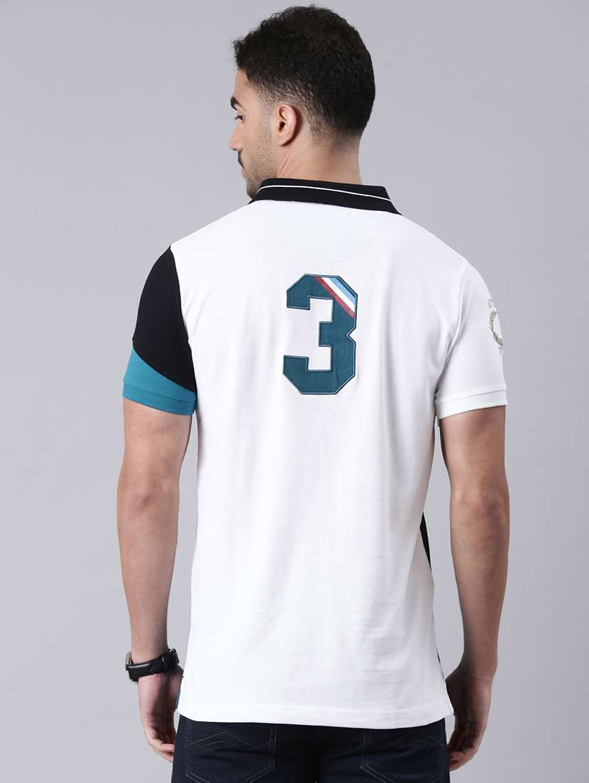 men color blocked short sleeve regular fit polo t-shirt - 22019671 -  Standard Image - 3