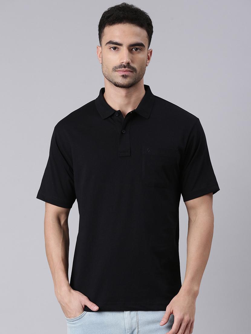 men solid short sleeve regular fit polo t-shirt