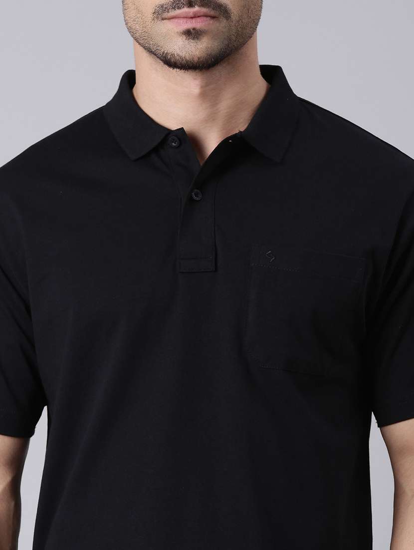 men solid short sleeve regular fit polo t-shirt - 22019675 -  Standard Image - 3