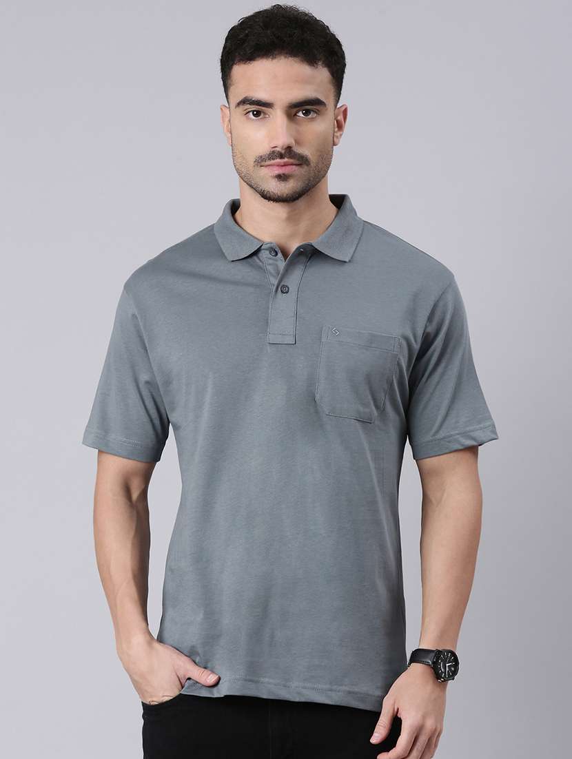 men solid short sleeve regular fit polo t-shirt