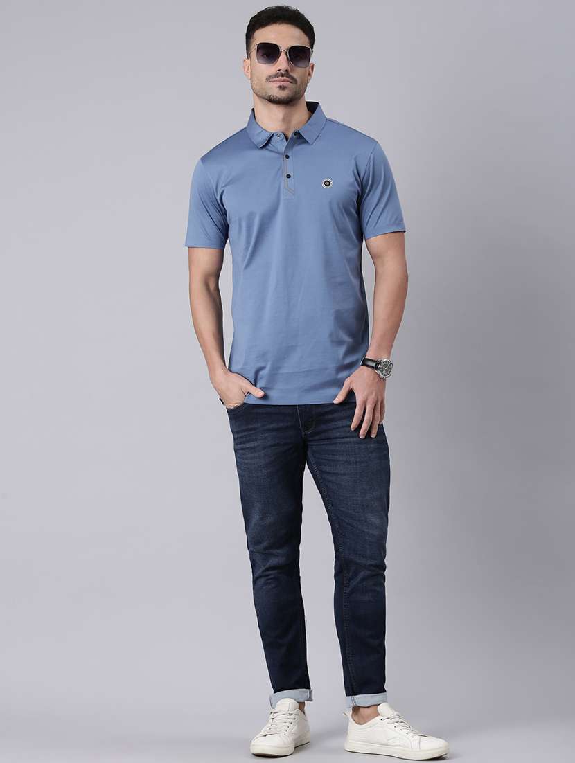 men solid short sleeve regular fit polo t-shirt - 22019684 -  Standard Image - 3