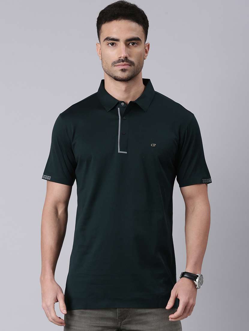 men solid short sleeve regular fit polo t-shirt