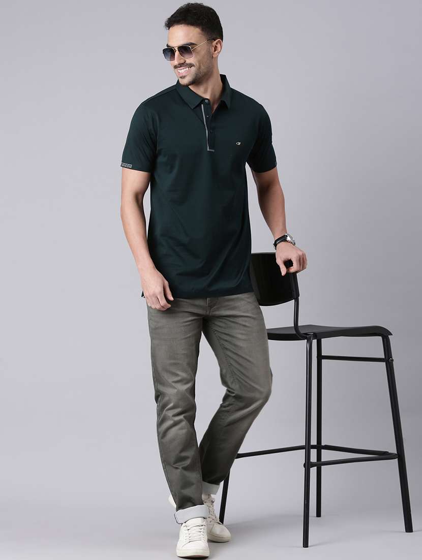 men solid short sleeve regular fit polo t-shirt - 22019685 - Standard Image - 3