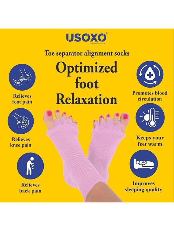 women solid five toe separater alignment socks  - 22019688 -  Standard Image - 3