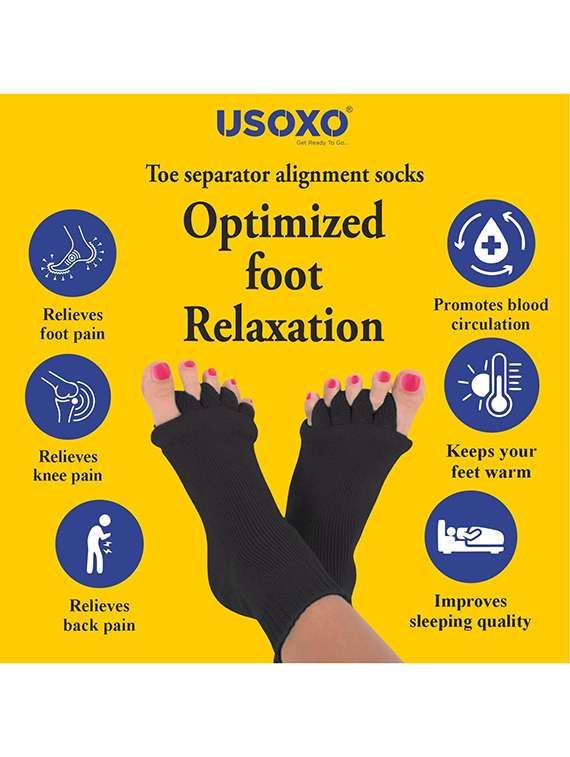 women solid five toe separater alignment socks  - 22019692 -  Standard Image - 3