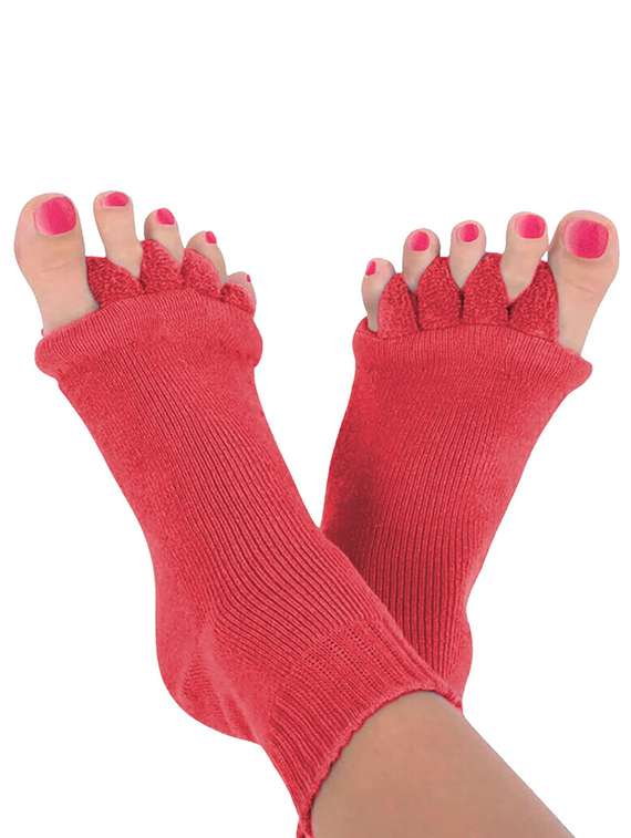 women solid five toe separater alignment socks 